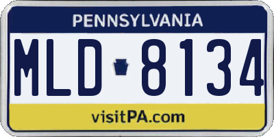 PA license plate MLD8134