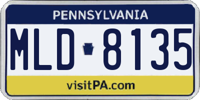PA license plate MLD8135
