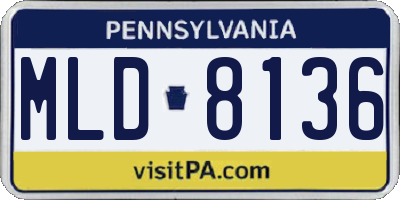 PA license plate MLD8136