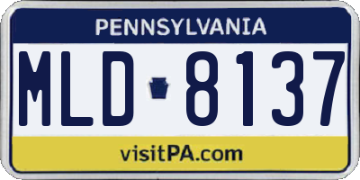 PA license plate MLD8137