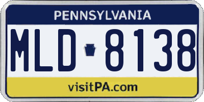 PA license plate MLD8138