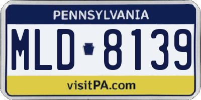 PA license plate MLD8139
