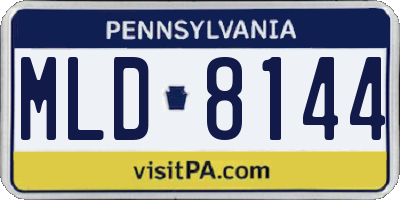 PA license plate MLD8144