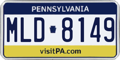PA license plate MLD8149