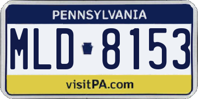 PA license plate MLD8153
