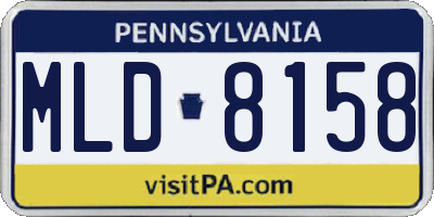 PA license plate MLD8158