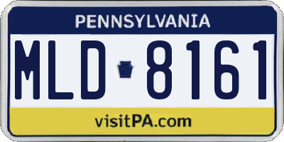PA license plate MLD8161