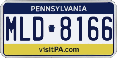 PA license plate MLD8166