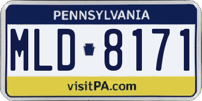 PA license plate MLD8171