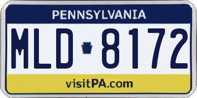 PA license plate MLD8172