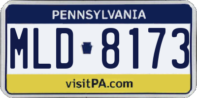 PA license plate MLD8173
