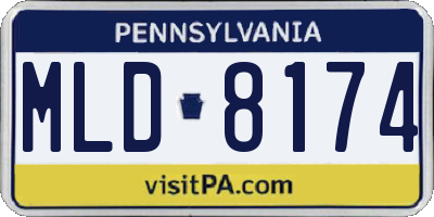 PA license plate MLD8174