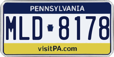 PA license plate MLD8178