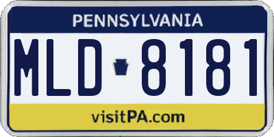 PA license plate MLD8181