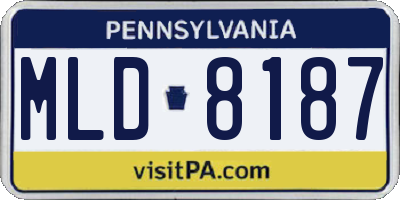 PA license plate MLD8187