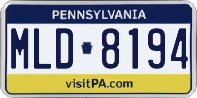 PA license plate MLD8194