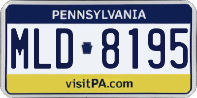 PA license plate MLD8195