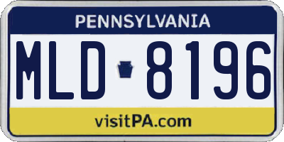 PA license plate MLD8196