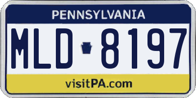 PA license plate MLD8197