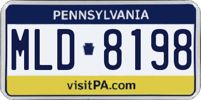 PA license plate MLD8198