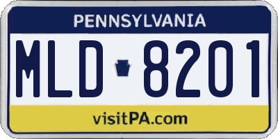 PA license plate MLD8201