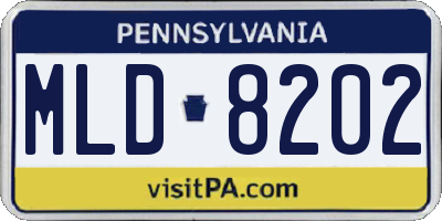 PA license plate MLD8202