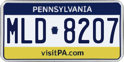 PA license plate MLD8207