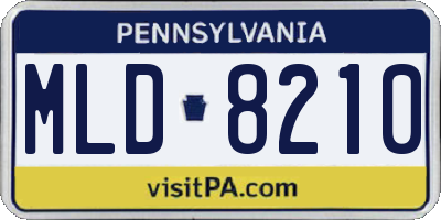 PA license plate MLD8210