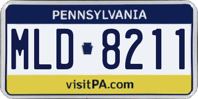 PA license plate MLD8211