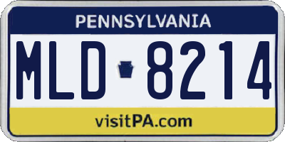 PA license plate MLD8214
