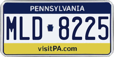 PA license plate MLD8225