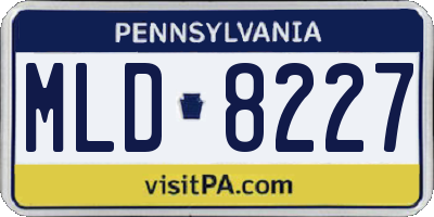 PA license plate MLD8227