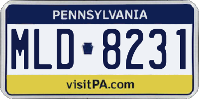 PA license plate MLD8231
