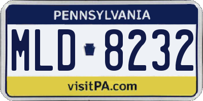 PA license plate MLD8232
