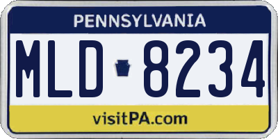 PA license plate MLD8234