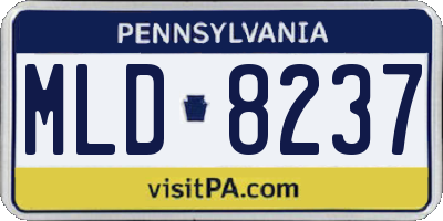 PA license plate MLD8237