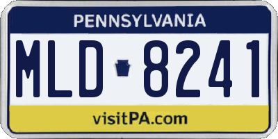 PA license plate MLD8241