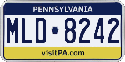 PA license plate MLD8242
