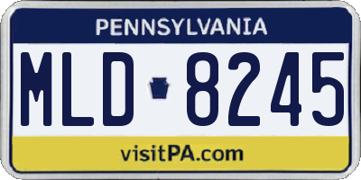 PA license plate MLD8245