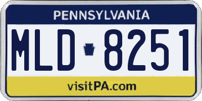 PA license plate MLD8251