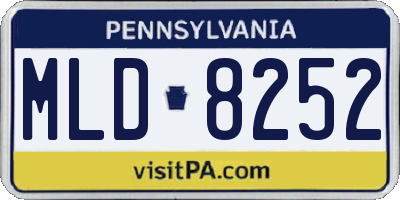 PA license plate MLD8252