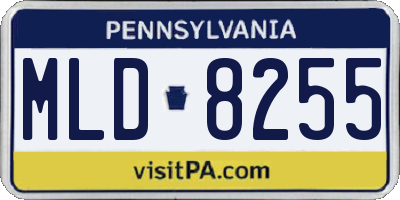 PA license plate MLD8255