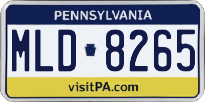 PA license plate MLD8265