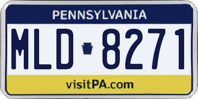 PA license plate MLD8271