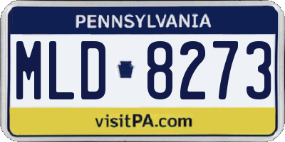 PA license plate MLD8273