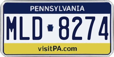 PA license plate MLD8274