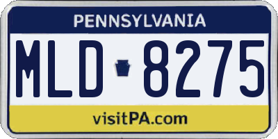 PA license plate MLD8275