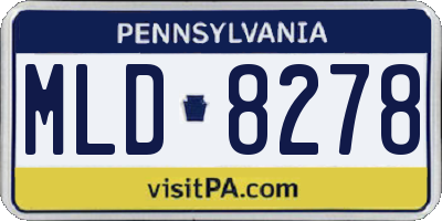 PA license plate MLD8278