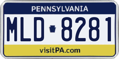 PA license plate MLD8281