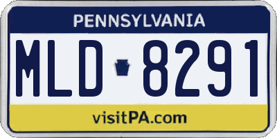 PA license plate MLD8291